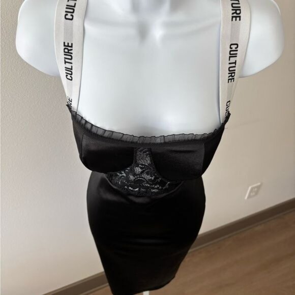 Satin Dress Medium Lace Mesh Ruffle Bustier BodyCon Festival Dark Fairy Romantic - Picture 11 of 12